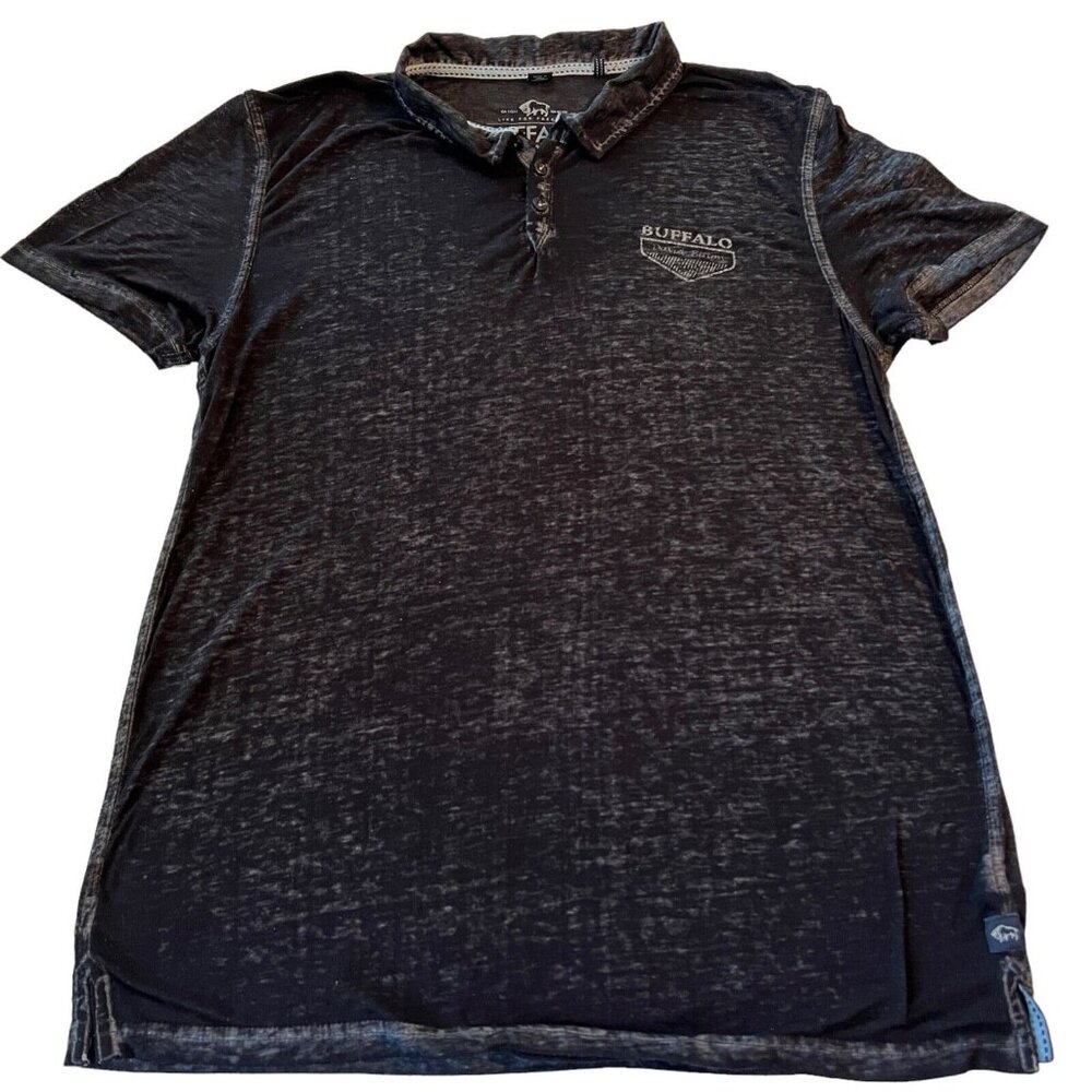 Buffalo David Bitton Men’s Short Sleeved Semi Sheer Polo Shirt Athletic Fit Med